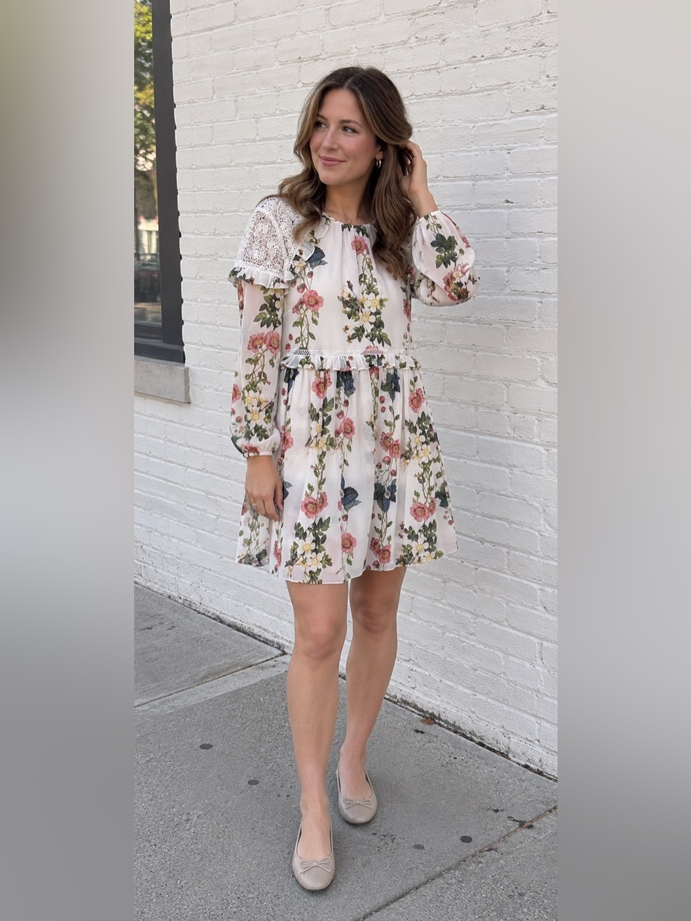 Ted Baker White Maryam Floral Lace-Trim Mini Dress